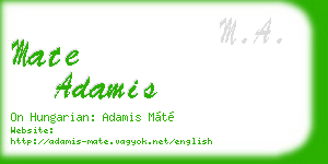mate adamis business card